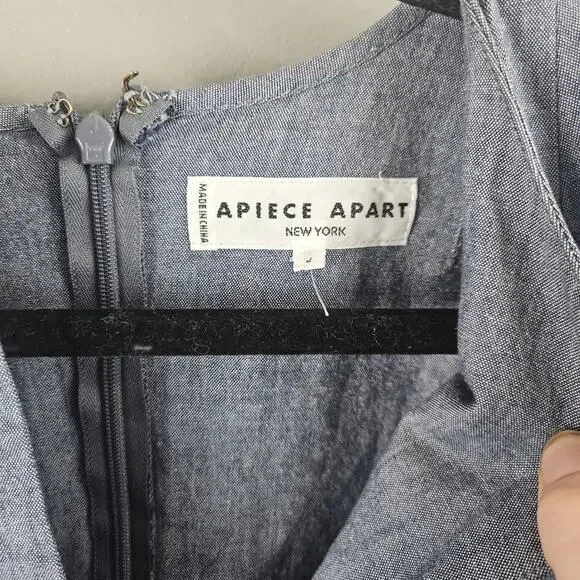 Apiece Apart Chambray Shift Dress Minimalist Modern Effortless Size 4 - Picture 2 of 7